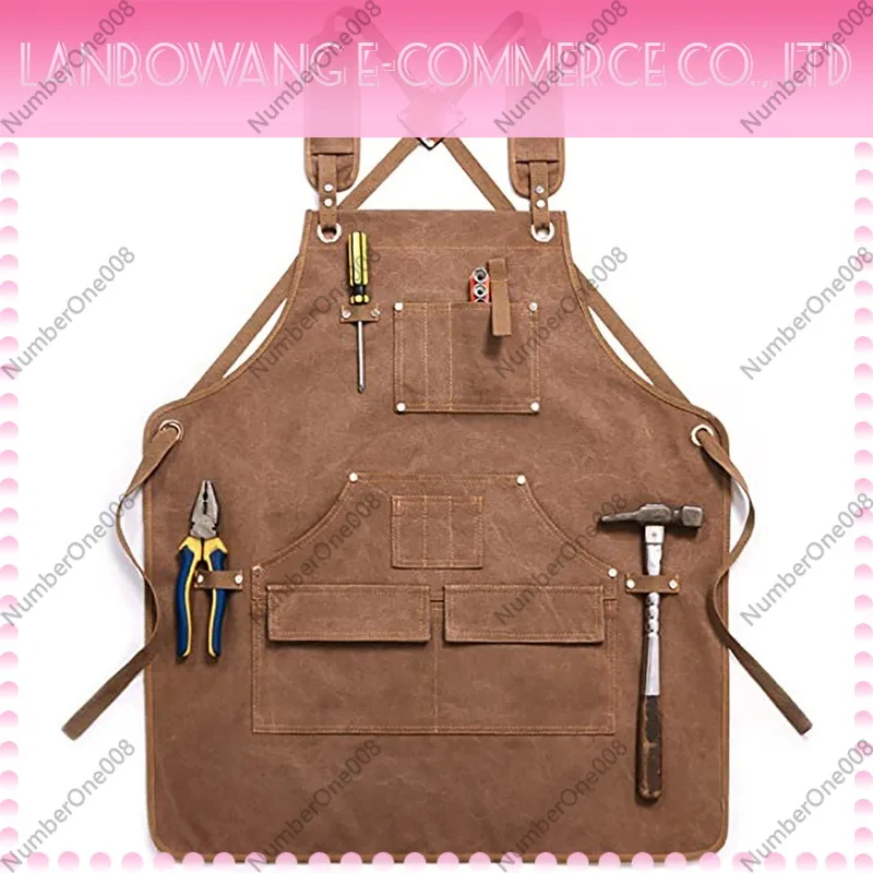 Thickened Canvas Work Apron Cu - Gardening Tools Logo ulasan dan harga
