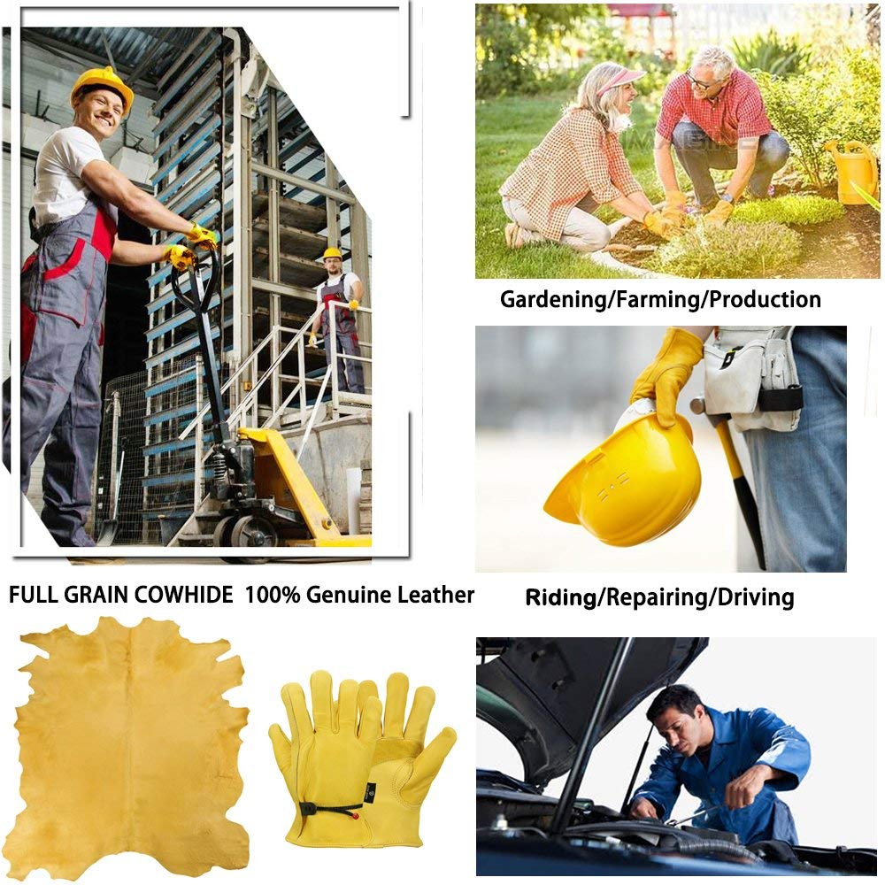 Leather Gloves Men Work Gloves - Gardening Tools Gloves ulasan dan harga