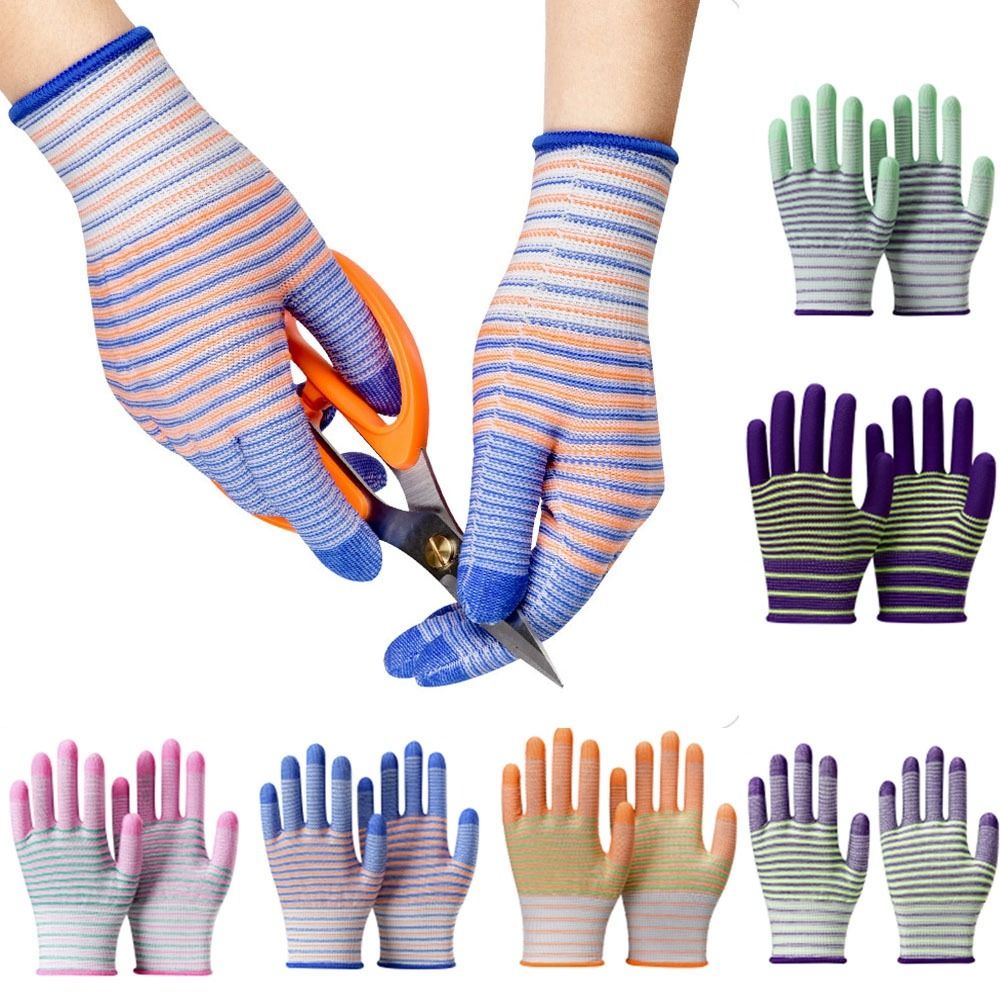 2/3/5 Pairs of PU Coated Zebra - Gardening Tools Gloves ulasan dan harga