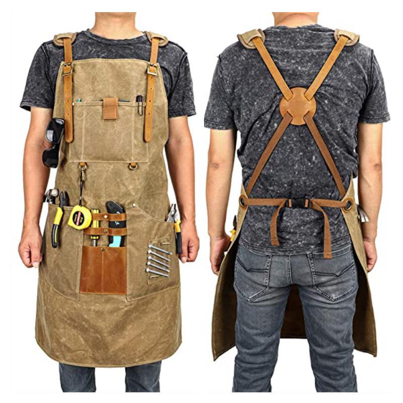 Men Canvas Apron Multifunction - Gardening Tools Logo ulasan dan harga