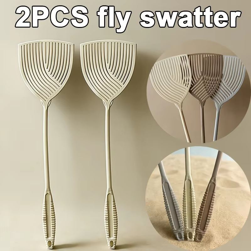 2pcs Striped Plastic Fly Swatt - Gardening Tools Long Handle ulasan dan harga