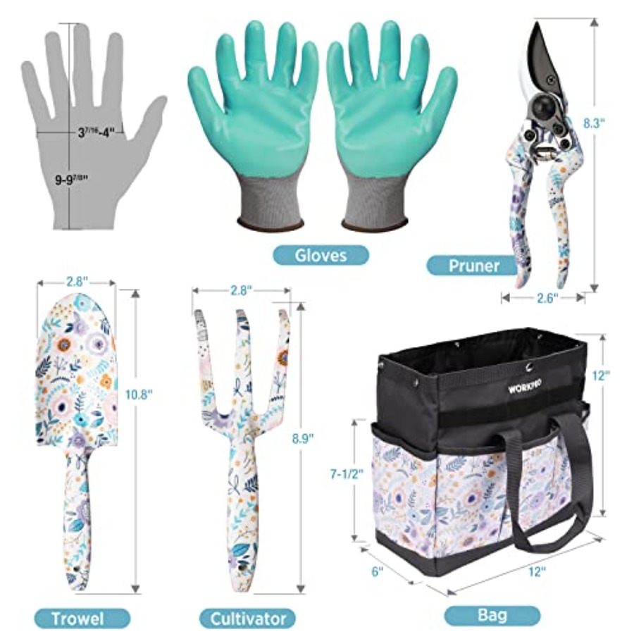 5PCS Garden Tool Set, Aluminum - Gardening Tools Gift Set ulasan dan harga