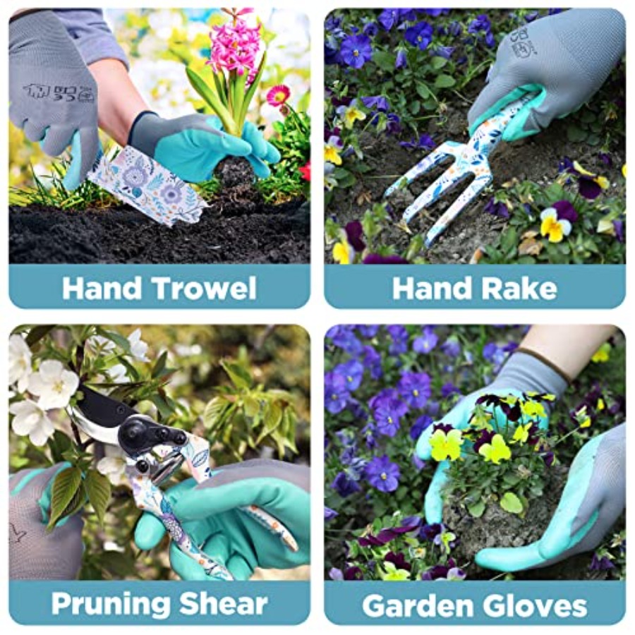 5PCS Garden Tool Set, Aluminum - Gardening Tools Gift Set ulasan dan harga